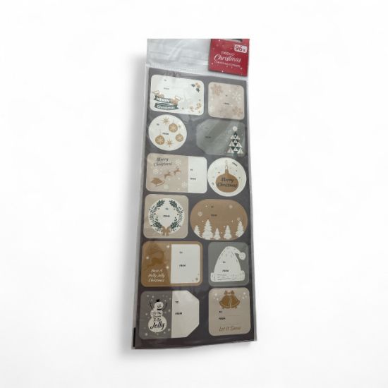 Picture of 96 x christmas gift tags sticky labels silver and gold designs NEW