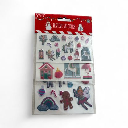 Picture of 45 x Christmas Bubble Stickers Unicorns and fairies Christmas Stickers NEW