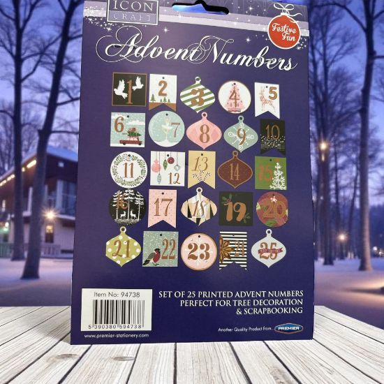 Picture of Pack of 25 Christmas Fun Advent Numbers Advent Calendar numbers