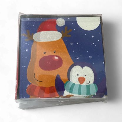 Picture of 12 x Square Christmas Cards Polar Bear, Penguin and Reindeer Design cute cards