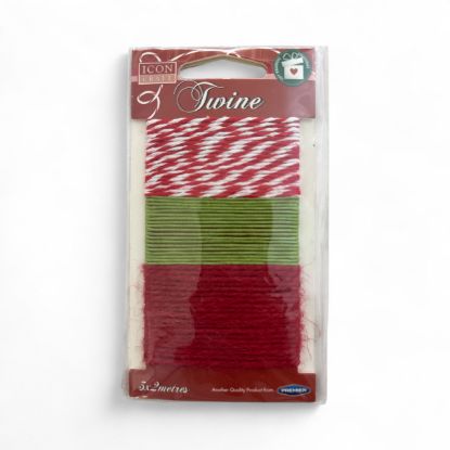 Picture of 3 in 1 Christmas Twine Decorative Twine / String, Icon Crafts red green