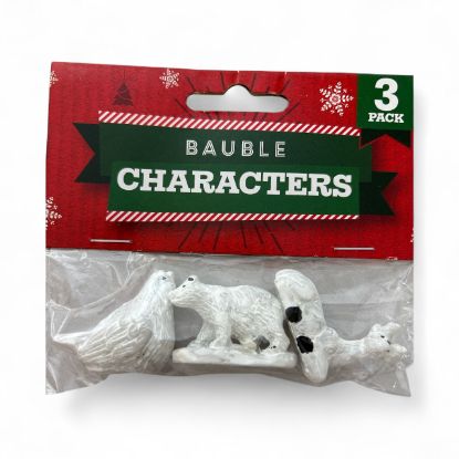 Picture of 3 x christmas bauble characters christmas tree baubles deer polar bear