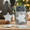 Picture of 8 x Christmas Gift Tags Foil silver stars gift tags with twine NEW