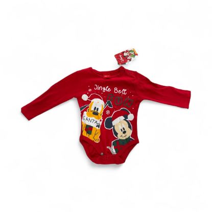 Picture of Disney Baby Mickey Mouse Bodysuit Size 3-6 M Pluto Christmas Jingle Bells