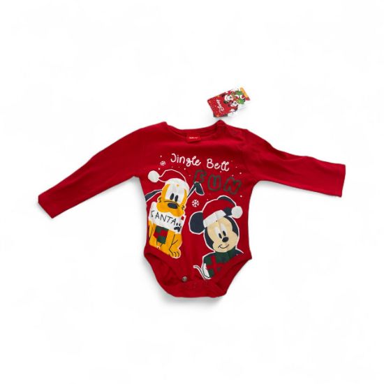 Picture of Disney Baby Mickey Mouse Bodysuit Size 3-6 M Pluto Christmas Jingle Bells