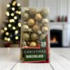 Picture of 18 x Miniature GOLD Shiny & Matte Christmas Tree Baubles NEW Boxed