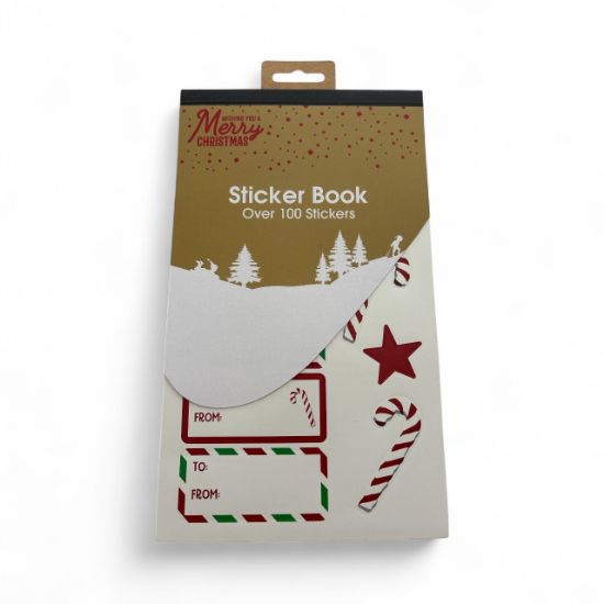 Picture of 100 stickers christmas sticker book candy cane stickers & christmas gift tag