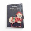 Picture of Wooden Cat Christmas Tree Decoaration white cat wooden Bauble NEW blue packet