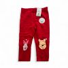 Picture of red winnie the pooh christmas trousers joggers winnie and piglet on each leg 9-12 months