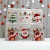 Picture of 25 x  self adhesive mini Christmas treat bags clear with santa, snpwman reindeer etc