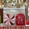 Picture of 10 x luxury christmas candy cane gift tags swirl and oh what fun