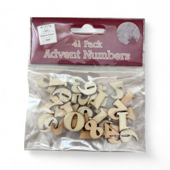 Picture of 41 X Wooden Advent numbers for Christmas advent calendar New