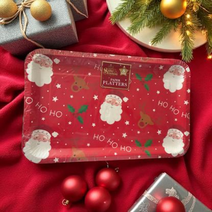 Picture of 8 x Christmas platters Santa Design Ho ho ho Christmas food server platters New