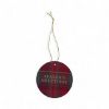 Picture of 12 x Christmas Gift Tags Red Scottish Tartan Design Seasons Greetings slogan NEw