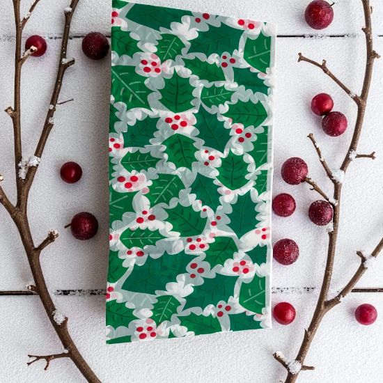 Picture of Christmas Foliage Table cover, Christmas table cover holly, berries design 137 x 182 cm