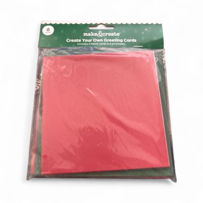 Picture of 6 x Create Your Own christmas cards Green and Red 5" NEW 12.5 cm