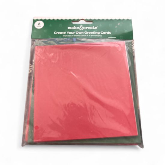 Picture of 6 x Create Your Own christmas cards Green and Red 5" NEW 12.5 cm