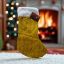 Picture of gold sequin christmas stocking New with white trim