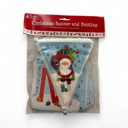 Picture of christmas banner and bunting merry chriistmas Santa design New