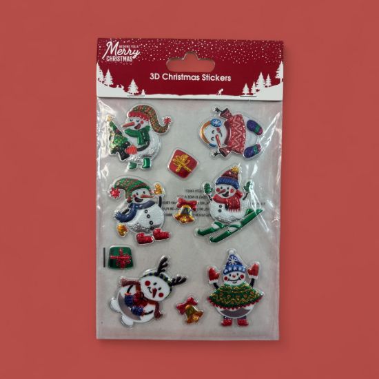 Picture of 10 x 3D Christmas Stickers Snowmen designs New