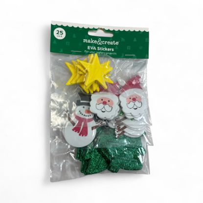 Picture of 25 x Christmas Foam Stickers star snowmen santa xmas tree stickers