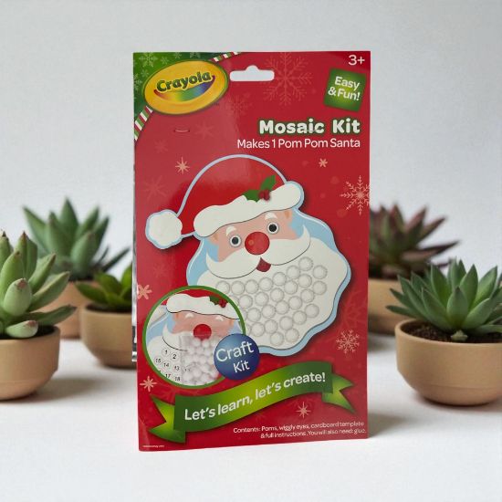 Picture of Christmas Crayola Mosaic Kit POM POM Santa Design NEW