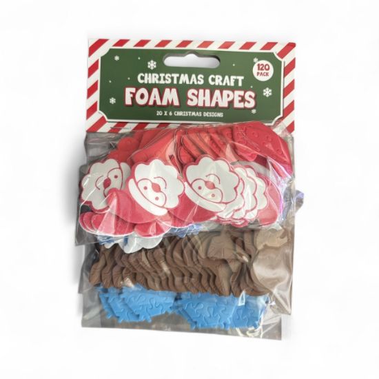 Picture of 120 x Christmas Foam Shapes - Card Making  trees snowmen stocking