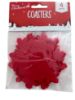 Picture of 4 x red Christmas Drink Coasters Snowflake Shape NEW FELT COASTERS