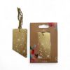Picture of 10 x Gold Foil Christmas Gift tags Gold with White snowflake Design & Twine NEW