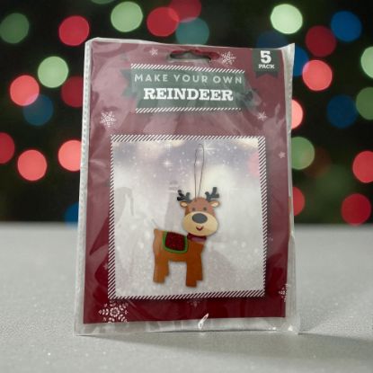 Picture of Make Your Own Reindeer kit X 5 Foam Decorations Craft Kit NEW