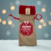 Picture of Merry and Bright Jute Christmas bottle Bag wine bag New