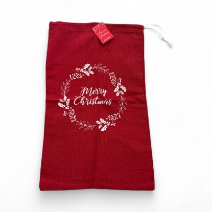 Picture of Kids Christmas Eve Stocking Santa Gift Bag Merry Christmas Drawstring Bag NEW