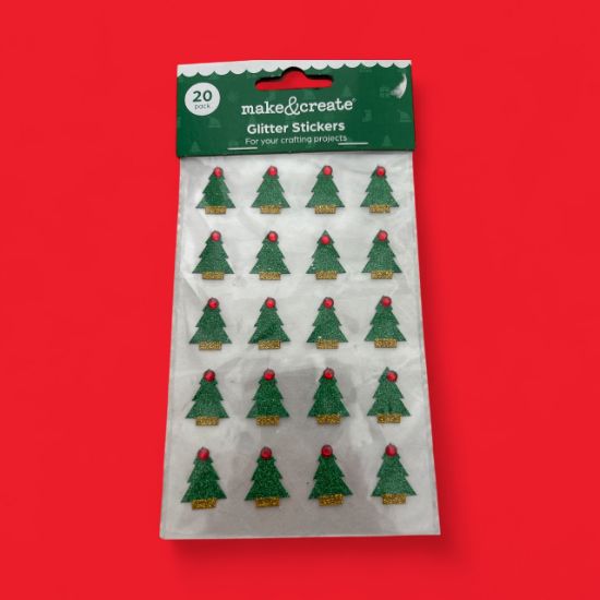 Picture of 20 X Glitter Christmas Tree Stickers New  Christmas Tree Embellishments