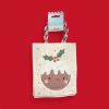 Picture of 6 x Christmas Treat Bags Christmas Pudding design paper Christmas treat bags New