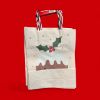 Picture of 6 x Christmas Treat Bags Christmas Pudding design paper Christmas treat bags New