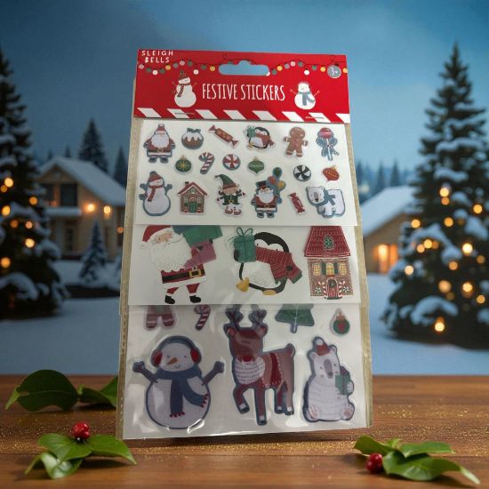 Picture of 45 x Christmas Bubble Stickers santa penguin, christmas Christmas Stickers NEW