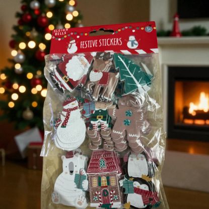 Picture of 45 x christmas stickerssanta reindeer tree snowman etc foam stickers