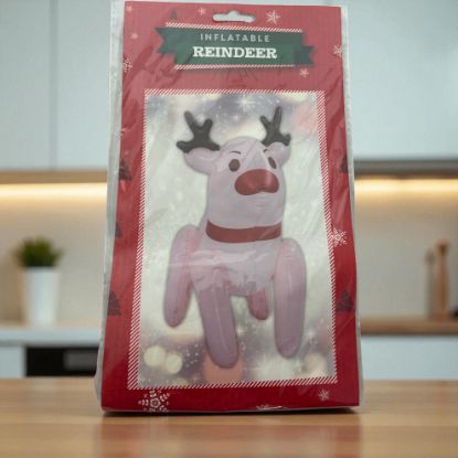 Picture of Christmas Decoration Inflatalbe Reindeer pinkish hue 40 x 35 cm