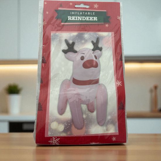 Picture of Christmas Decoration Inflatalbe Reindeer pinkish hue 40 x 35 cm