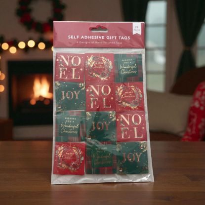 Picture of 24 x Traditional Christmas Gift tags green Red NOEL Hand finished NEW