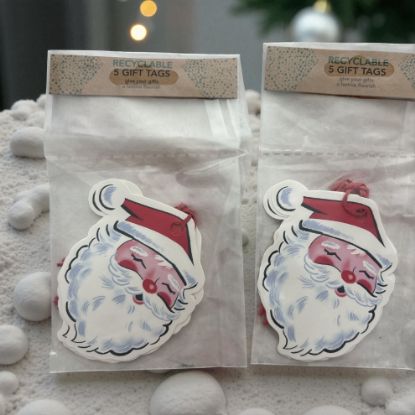Picture of 10 x Santa Christmas gift tags with Santa Face NEW