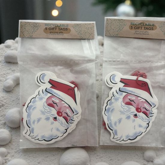 Picture of 10 x Santa Christmas gift tags with Santa Face NEW
