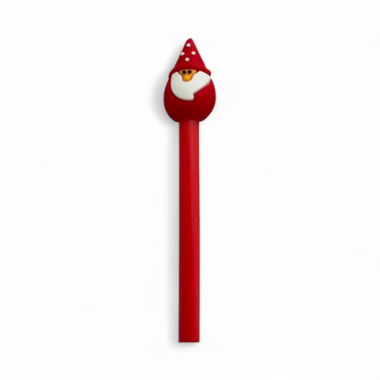 Picture of red Novelty rubber topped Christmas Gonk pen Gonk  ballpoint pen  New
