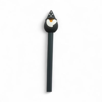 Picture of GREY  Novelty rubber topped Christmas Gonk pen Gonk ballpoint pen