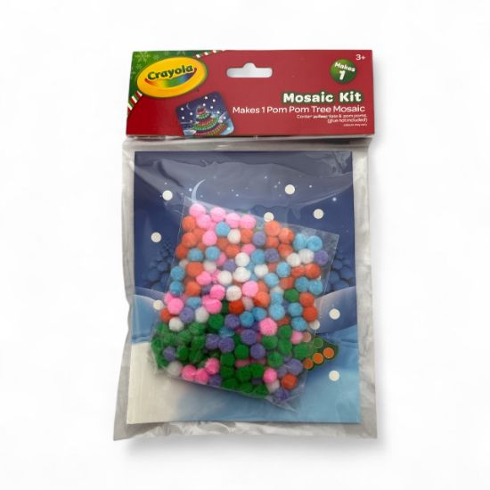 Picture of Crayola Kids christmas craft  - Makes 1 Pom Pom Mosaic Christmas Tree New