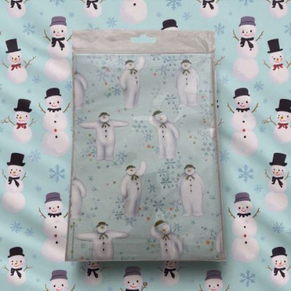 Picture of the snowman and snowdog gift wrap set 2 sheets 2 tags Christmas Gift wrap NEW