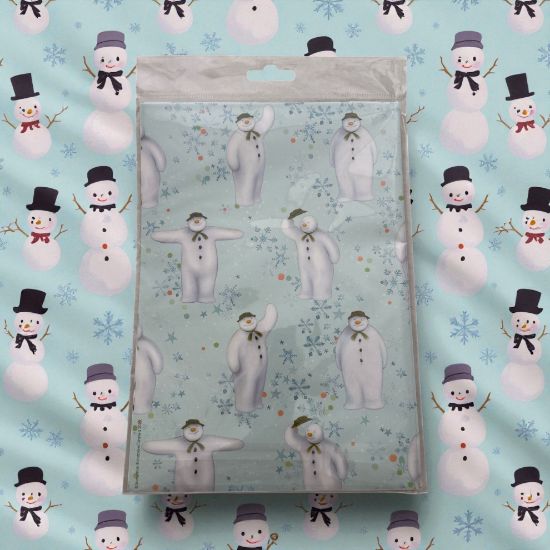 Picture of the snowman and snowdog gift wrap set 2 sheets 2 tags Christmas Gift wrap NEW