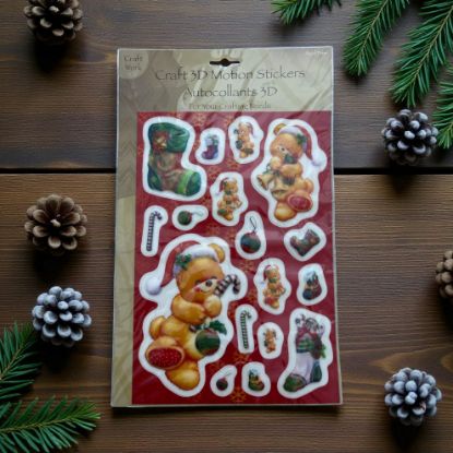 Picture of Christmas 3D Stickers Craft 3D motion stickers NEW Stocking teddy