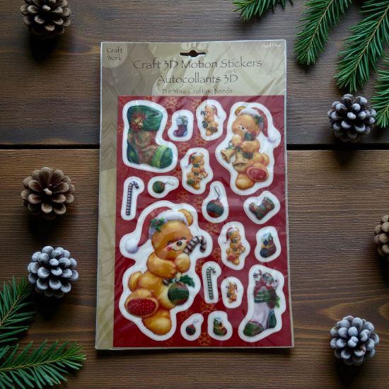 Picture of Christmas 3D Stickers Craft 3D motion stickers NEW Stocking teddy