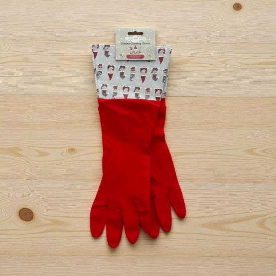 Picture of Christmas Gonk cleaning Gloves, Gonk Washing up gloves Medium NEW